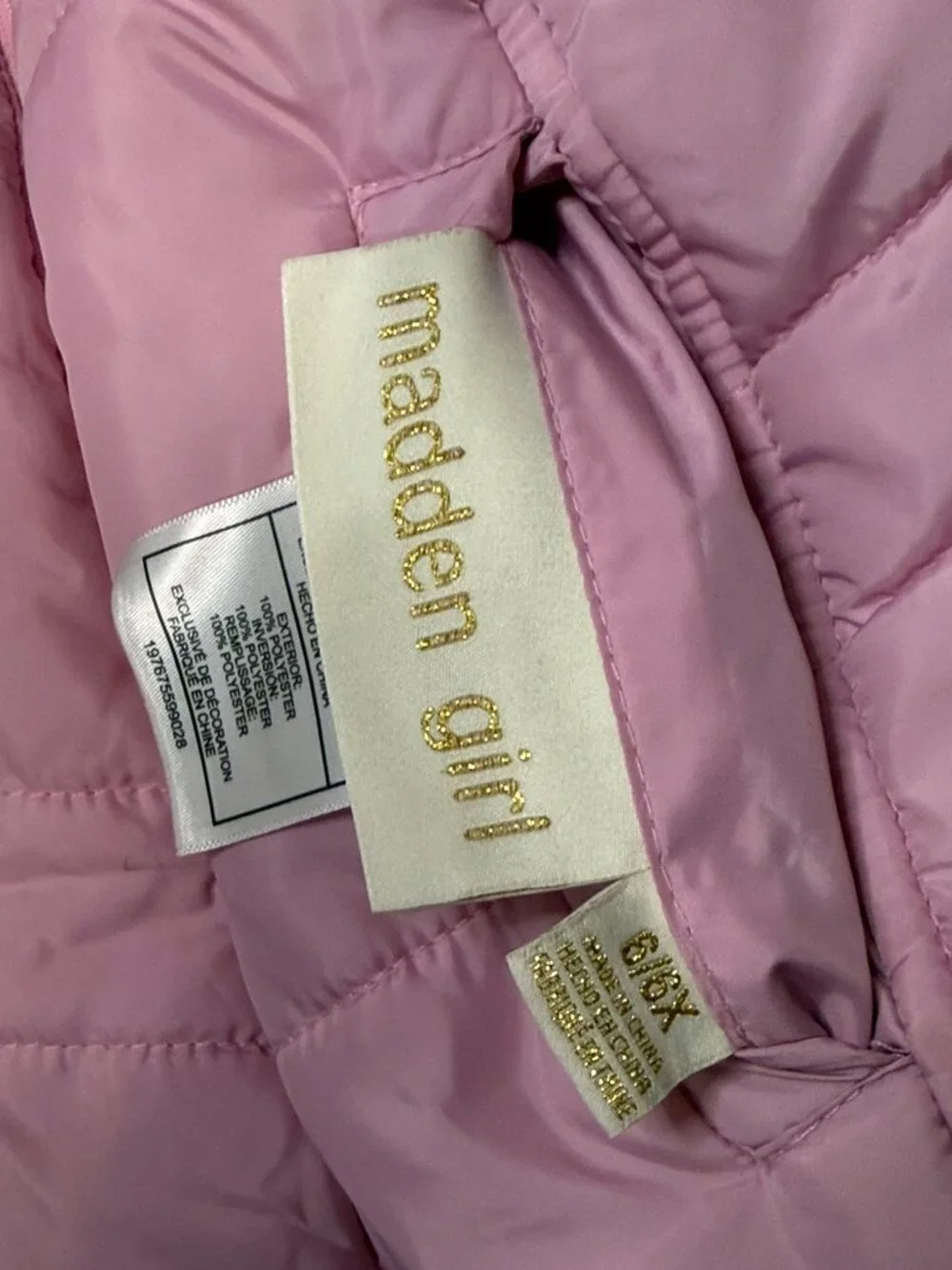 Maddeen Girl reversible rainbow faux fur puffer jacket size 6 magical fairycore